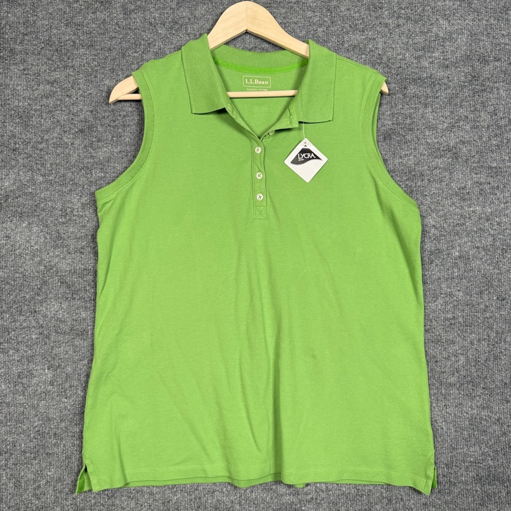 L.L. Bean Size XL Polo Shirt Mint Green Cotton Blend Golf Tennis Slightly Fitted